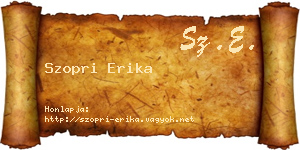 Szopri Erika névjegykártya